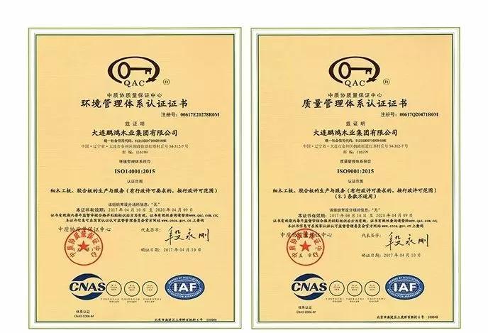 BBIN宝盈集团板材质量治理系统认证