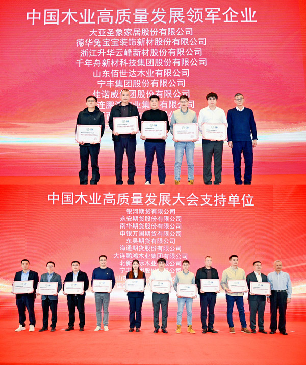 BBIN宝盈集团荣获 “中国木业高质量发展领军企业”和“中国木业高质量发展大会支持单元” 两项殊荣
